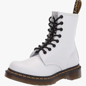 Dr. Martens White Boots with Black Laces